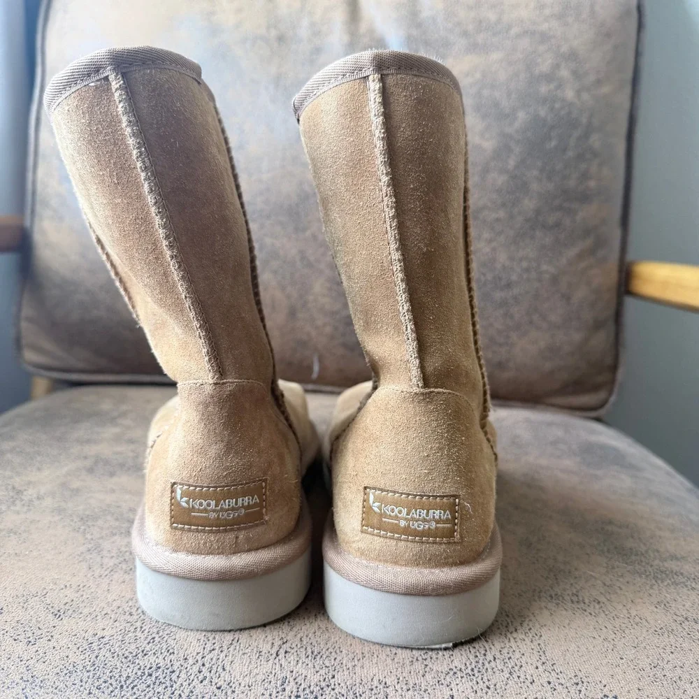 Koolaburra by‎ UGG Women's Koola Short Chestnut Suede Winter Cozy Boots Size 8